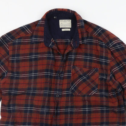 Womens UK Size 8 Select Orange Basic Button-Up