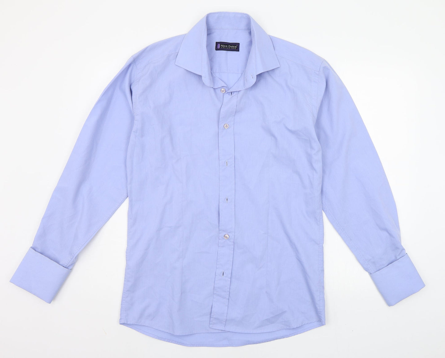 Mens UK Size L nico dolce Blue  Button-Up Long Sleeve Casual Shirt