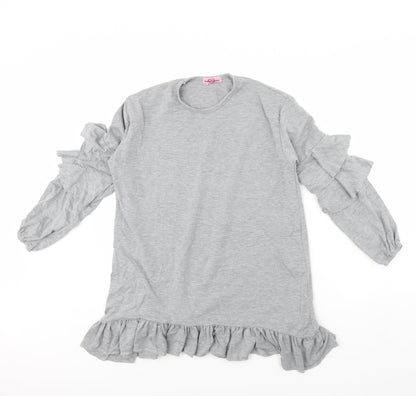 love pink lilly Girls Grey   Basic Blouse Size 13 Years