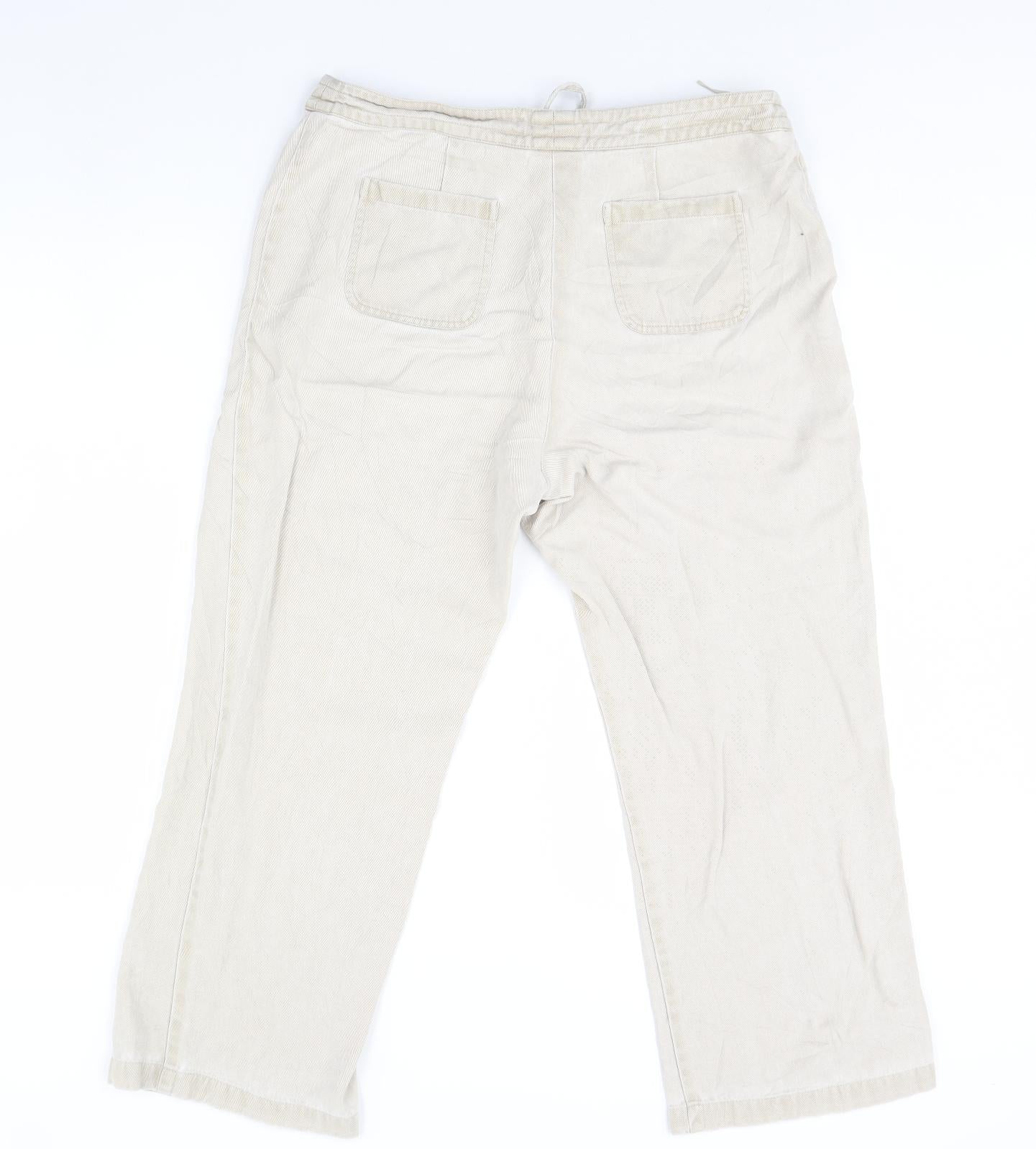 Womens UK Size 36 in Preworn Regular Fit Cropped Beige Trousers