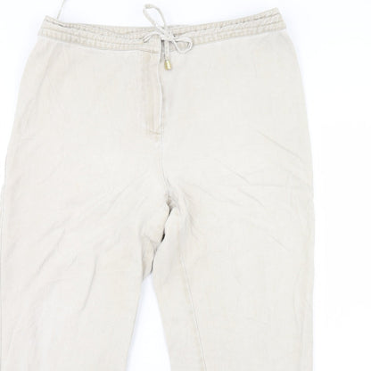 Womens UK Size 36 in Preworn Regular Fit Cropped Beige Trousers