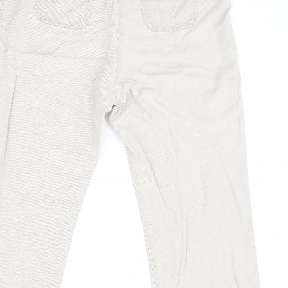 Womens UK Size 36 in Preworn Regular Fit Cropped Beige Trousers