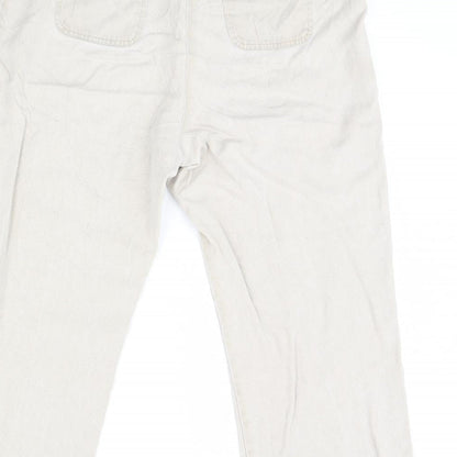 Womens UK Size 36 in Preworn Regular Fit Cropped Beige Trousers