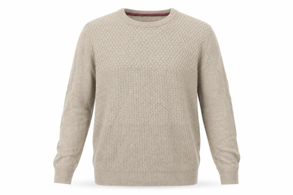 Mens UK Size L boston crew Beige Pullover Jumper