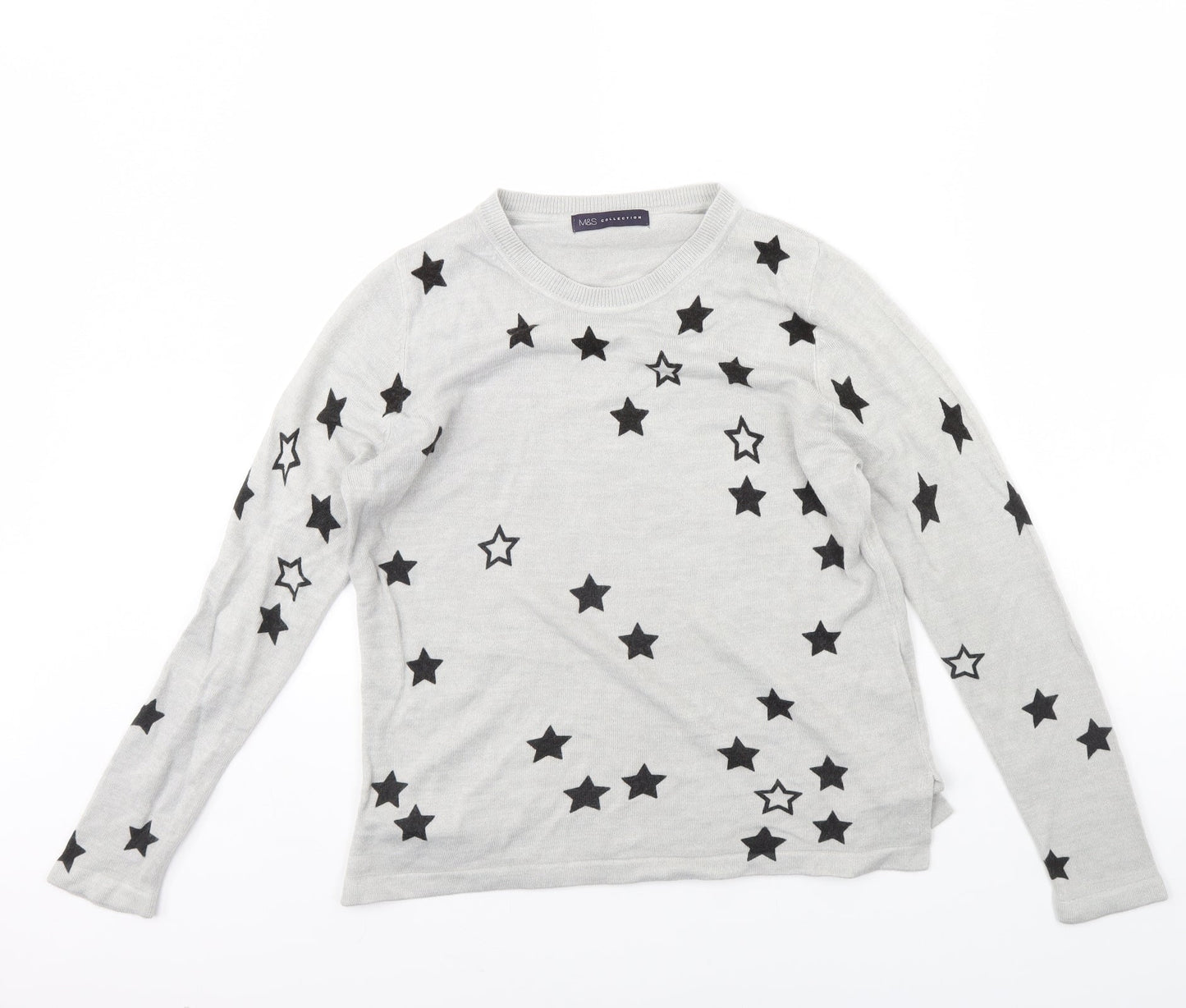 Womens UK Size 12 m&s Grey Pullover Jumper