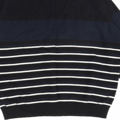 Cedar Wood State Mens Black Striped  Pullover Jumper Size M