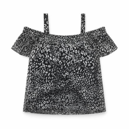 NEXT Girls Silver Animal Print  Basic Blouse Size 7 Years