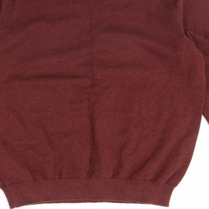 m&s Mens Red   Pullover Jumper Size M