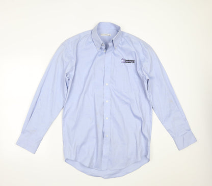 Mens UK Size 15 Kustom Kit Blue  Button-Up Long Sleeve Casual Shirt