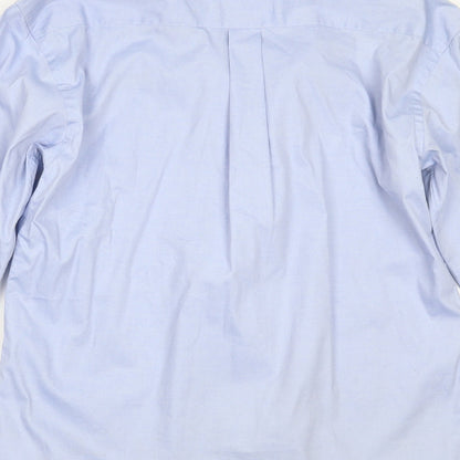 Mens UK Size 15 Kustom Kit Blue  Button-Up Long Sleeve Casual Shirt