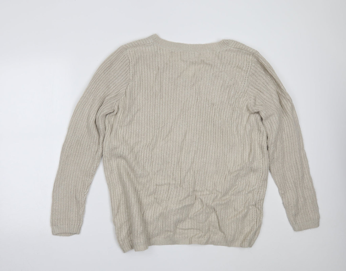 Womens UK Size XL Papaya Beige Pullover Jumper