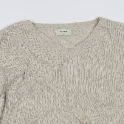 Womens UK Size XL Papaya Beige Pullover Jumper