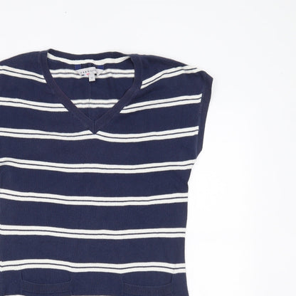 Crew Clothing Womens Blue Striped  Jumper Dress  Size 10