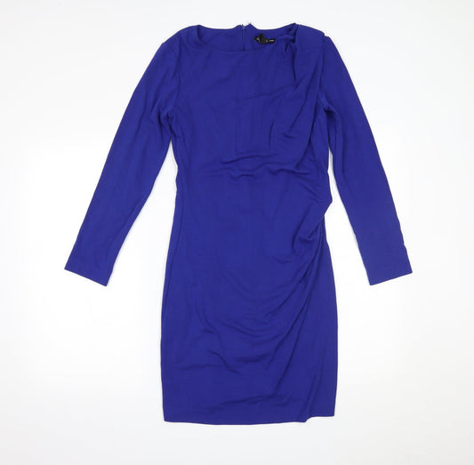 Mango Womens Blue Batik  Bodycon  Size M