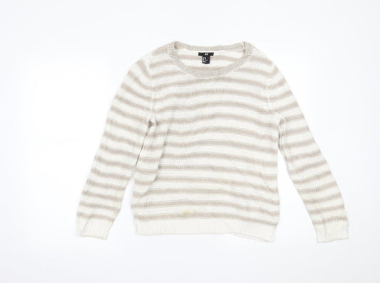 Womens UK Size XS H&M Beige Pullover Jumper