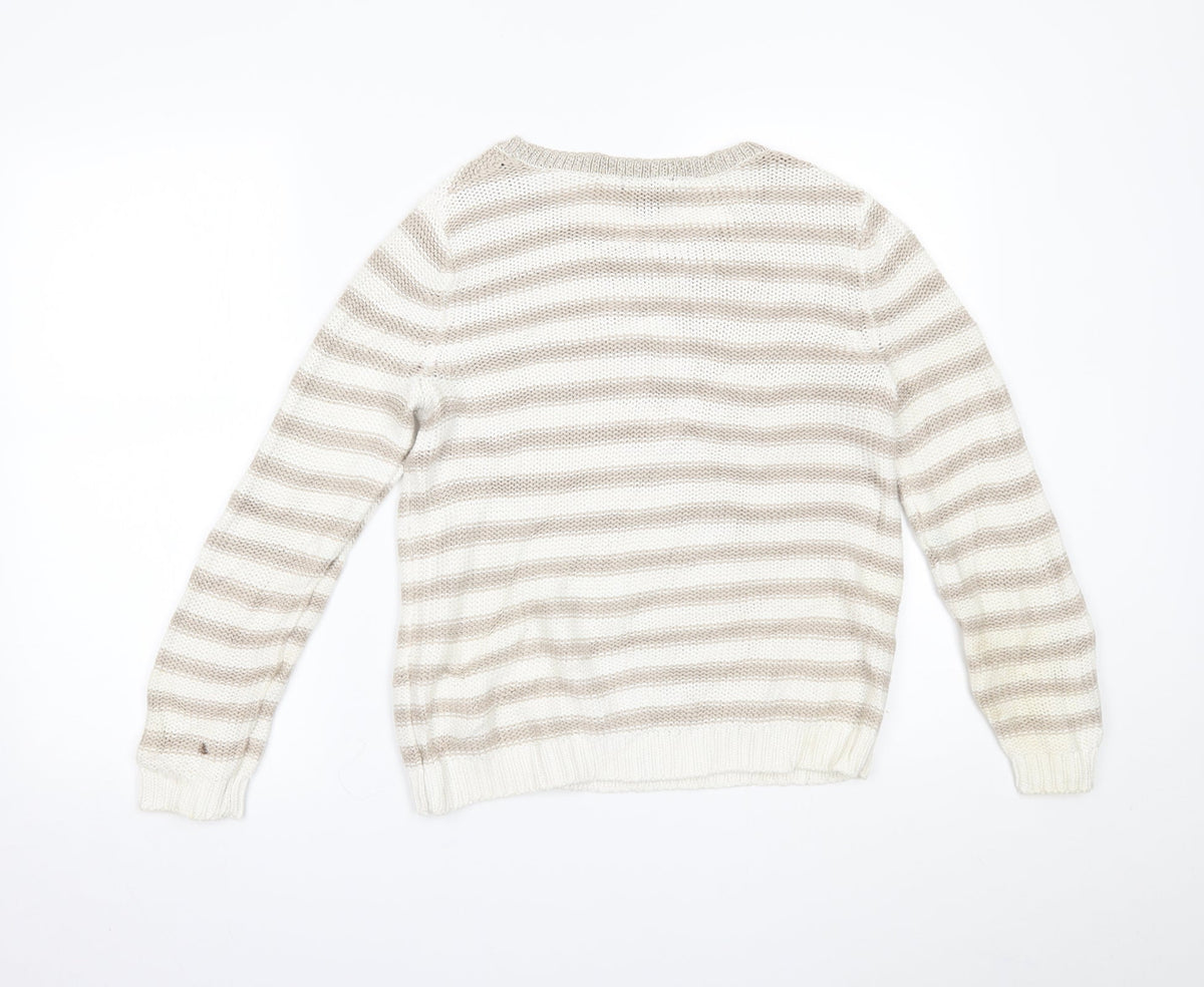 Womens UK Size XS H&M Beige Pullover Jumper
