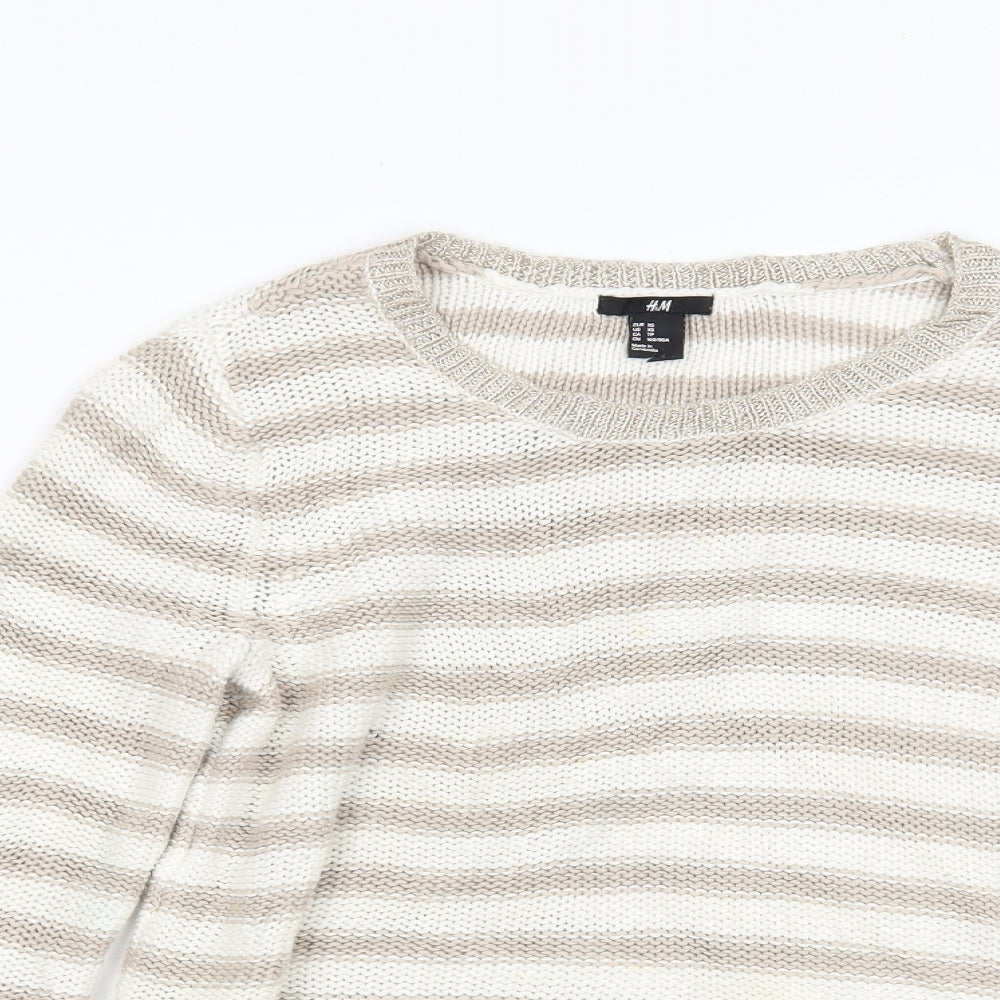 Womens UK Size XS H&M Beige Pullover Jumper