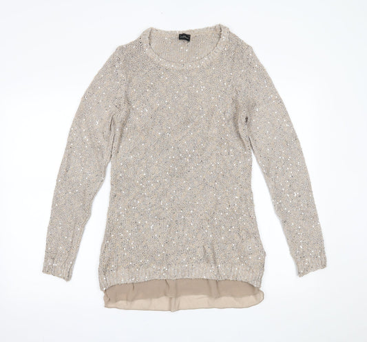 Womens UK Size S Your Sixth Sense Beige Pullover Jumper