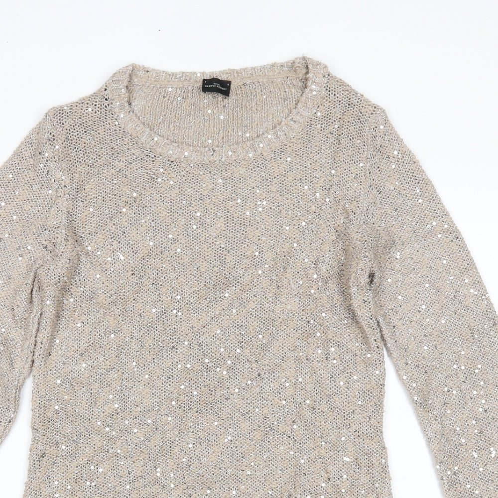 Womens UK Size S Your Sixth Sense Beige Pullover Jumper