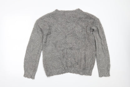 Womens UK Size L Lottie Loves Grey Pullover Jumper