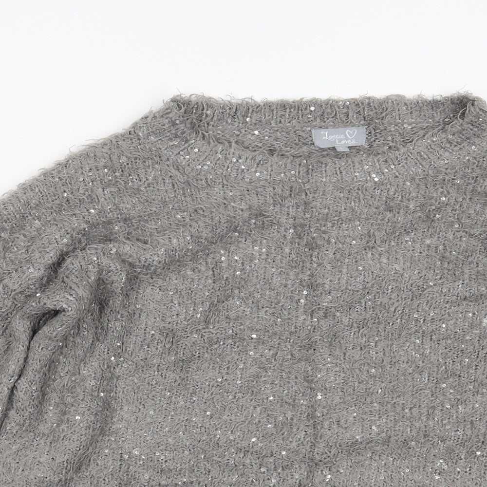 Womens UK Size L Lottie Loves Grey Pullover Jumper