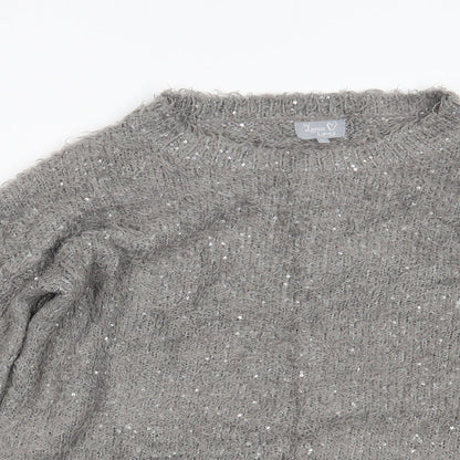 Womens UK Size L Lottie Loves Grey Pullover Jumper