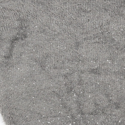 Womens UK Size L Lottie Loves Grey Pullover Jumper