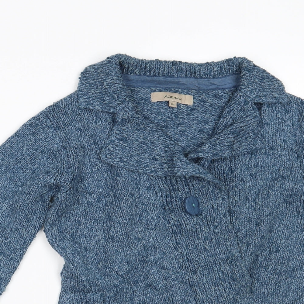 Womens UK Size XS Ken Blue Cardigan Jumper