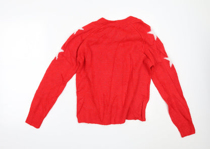 Womens UK Size XS NEXT Red Pullover Jumper