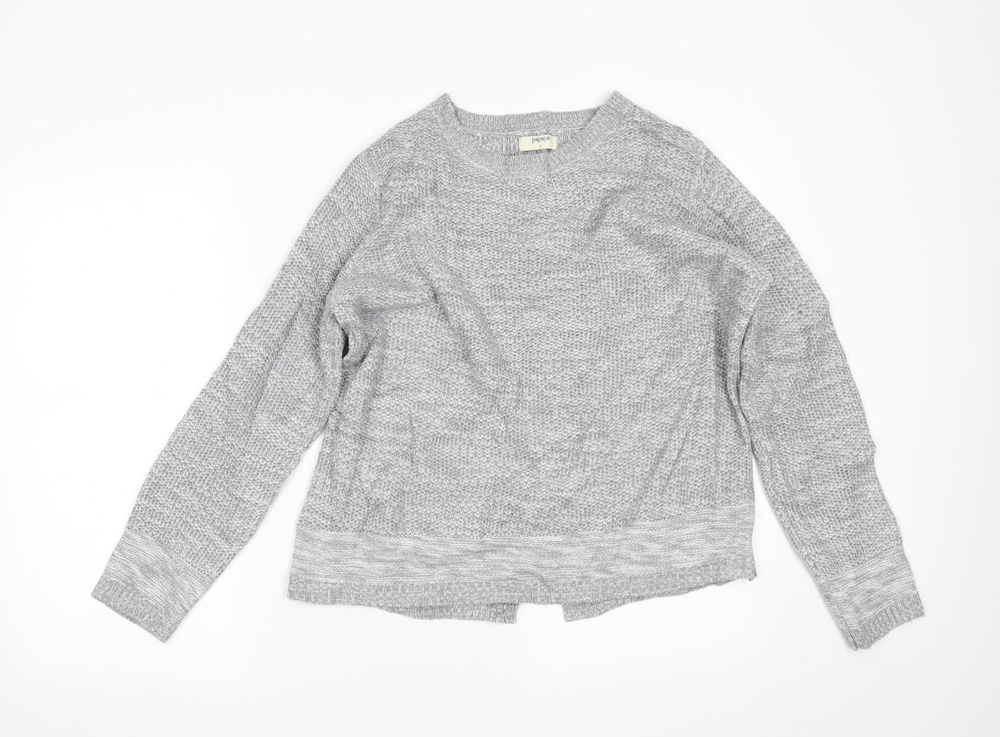 Womens UK Size L Papaya Grey Pullover Jumper