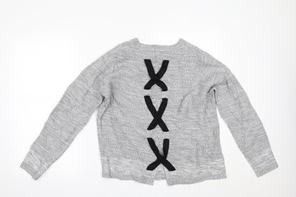 Womens UK Size L Papaya Grey Pullover Jumper