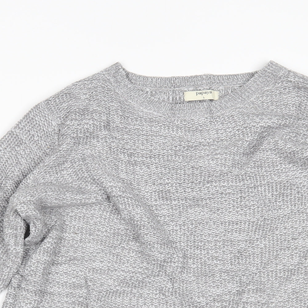 Womens UK Size L Papaya Grey Pullover Jumper