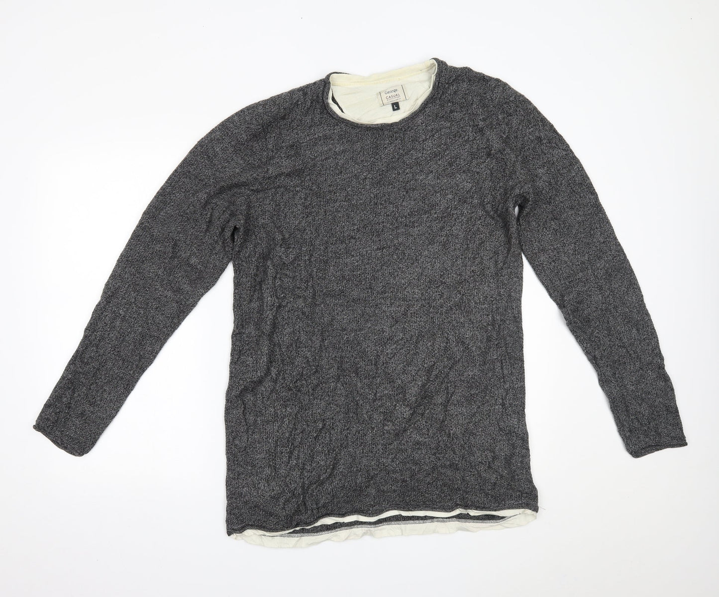 George Mens Grey   Pullover Jumper Size L