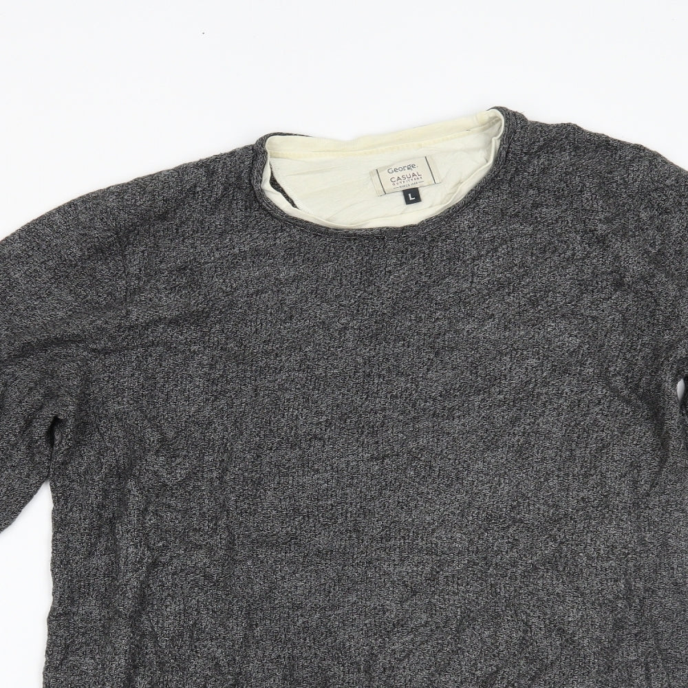 George Mens Grey   Pullover Jumper Size L