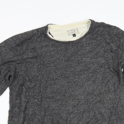 George Mens Grey   Pullover Jumper Size L