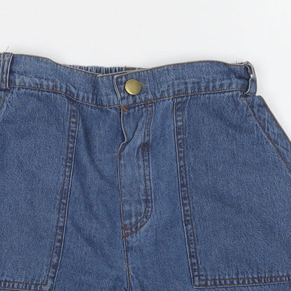 Preworn Girls Blue   Mom Shorts Size 4-5 Years