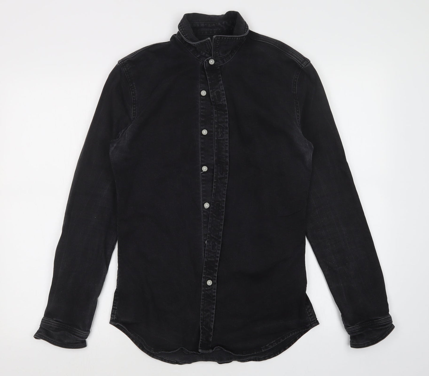 Topman Mens Black    Button-Up Size S