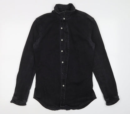 Topman Mens Black    Button-Up Size S