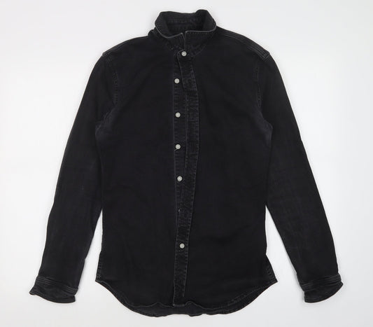 Topman Mens Black    Button-Up Size S