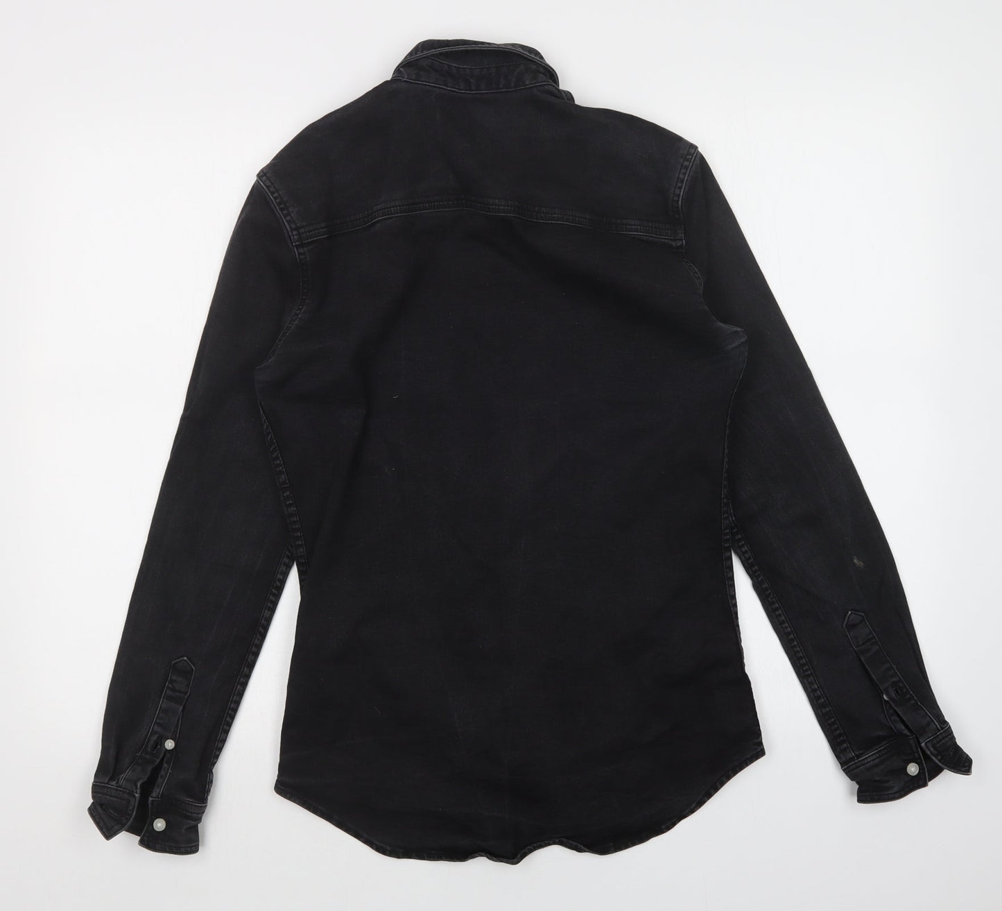 Topman Mens Black    Button-Up Size S