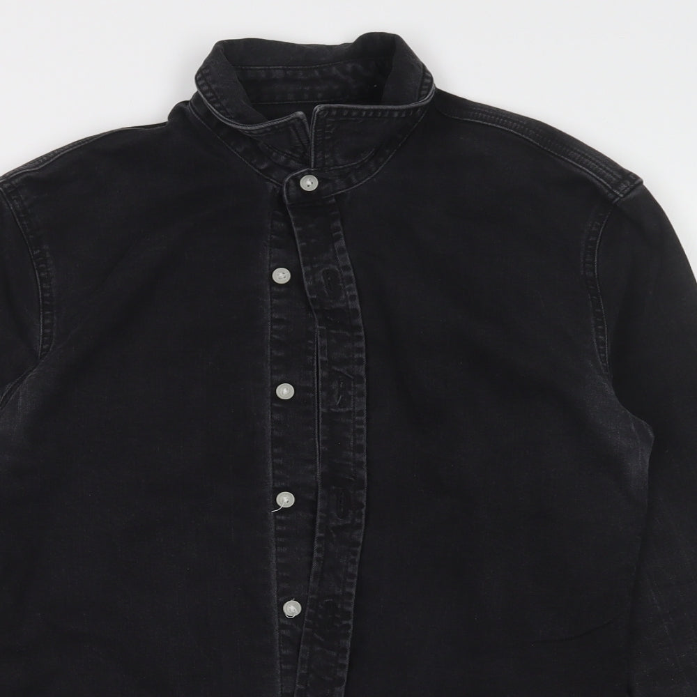 Topman Mens Black    Button-Up Size S