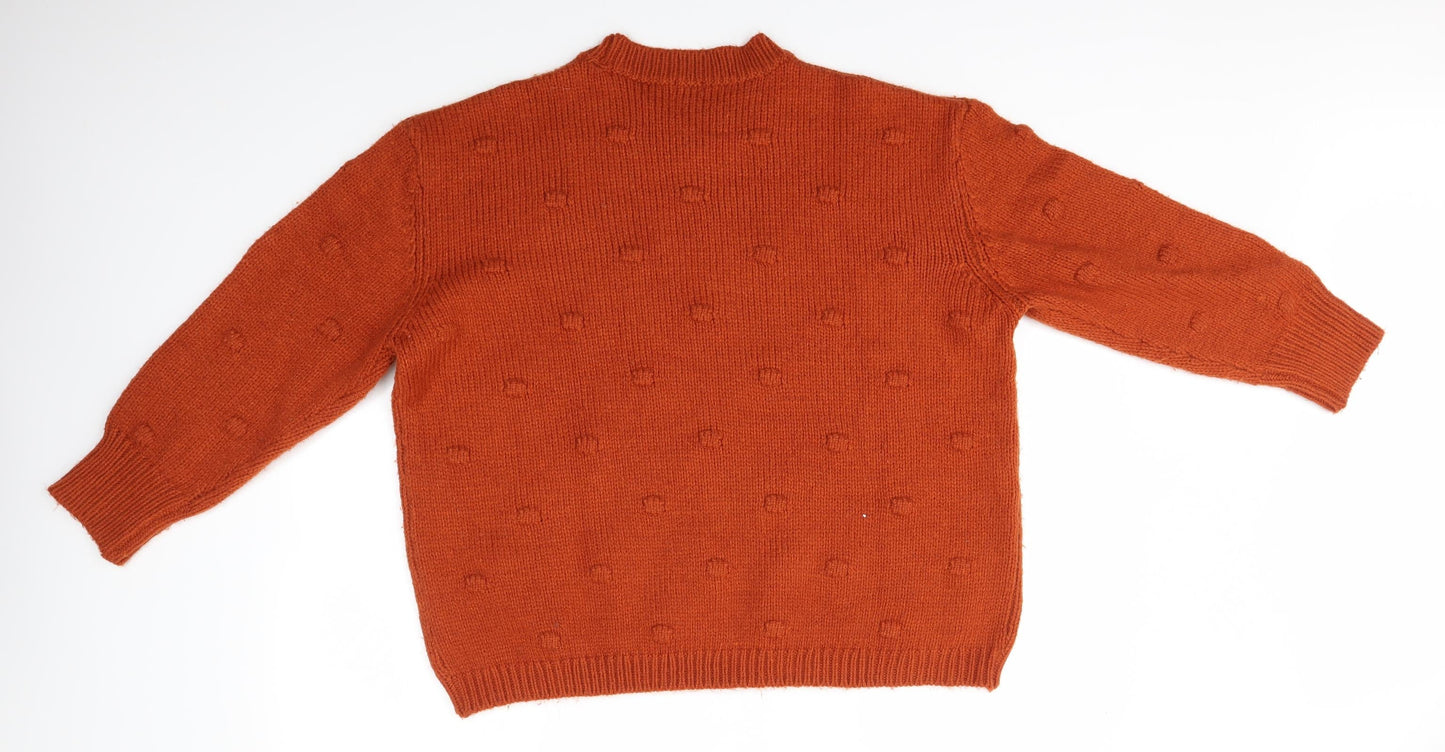 Womens UK Size L OVS Orange Pullover Jumper