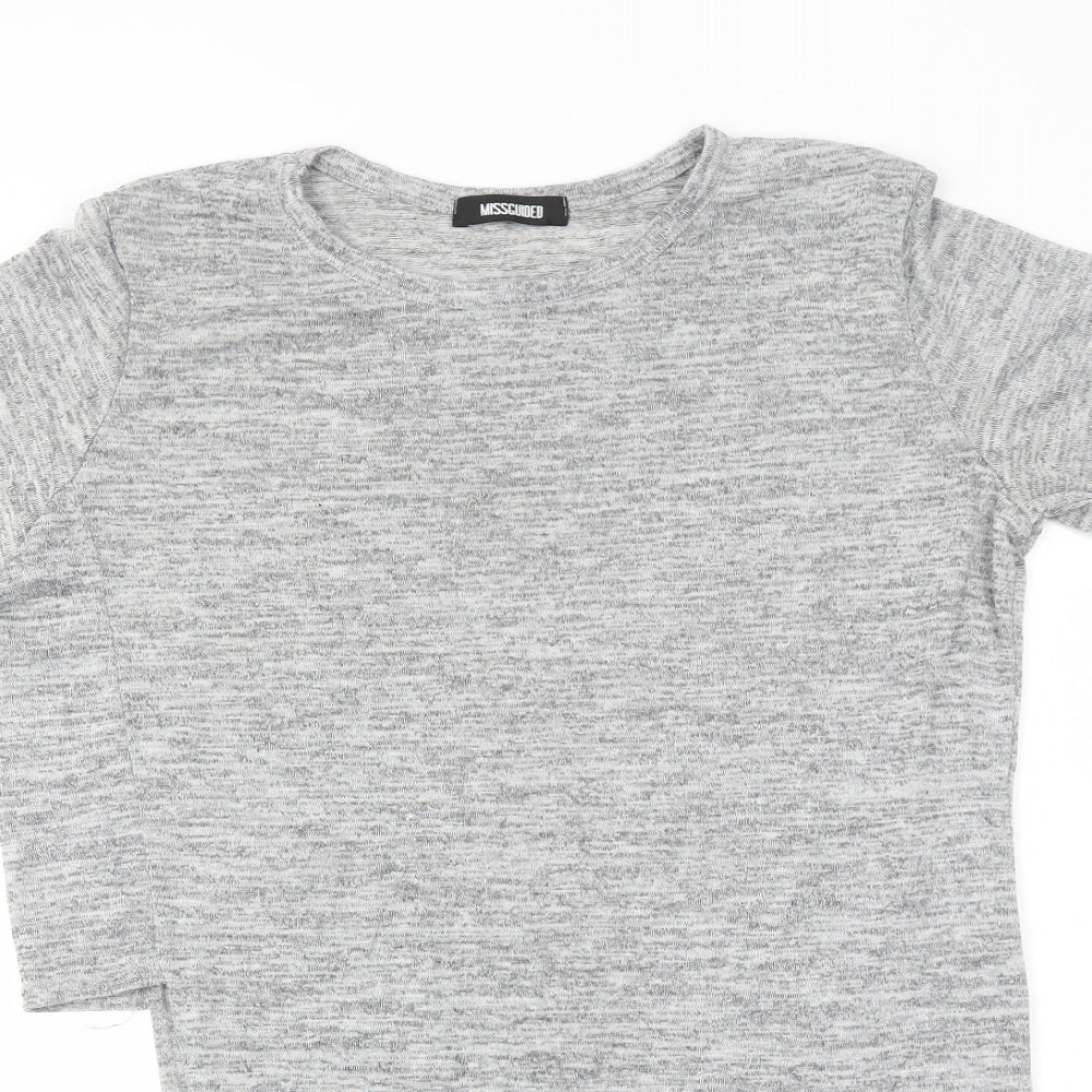 Womens UK Size 12 Missguided Grey Basic Blouse