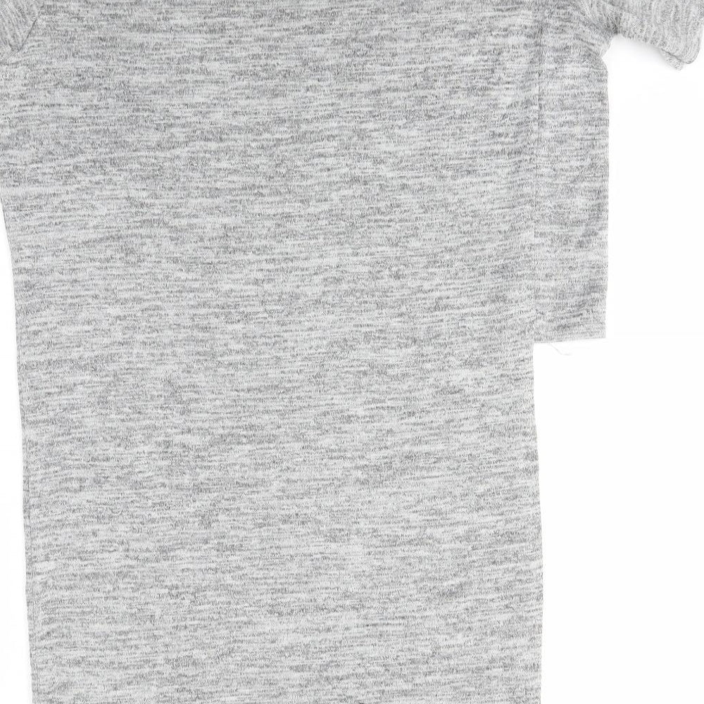 Womens UK Size 12 Missguided Grey Basic Blouse