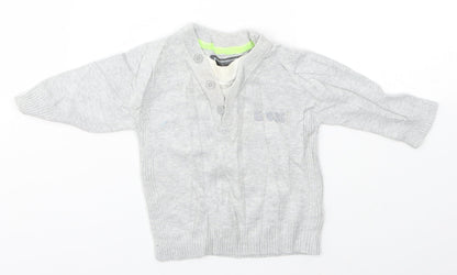 M&S Boys Grey   Pullover Jumper Size 6-9 Months