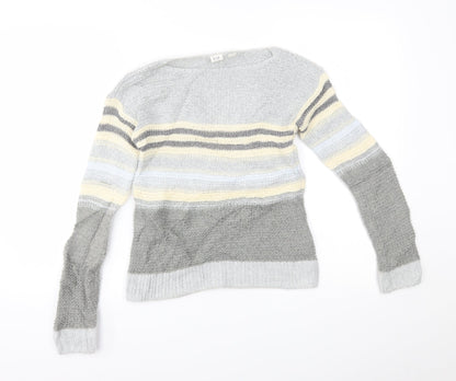 Gap Girls Grey Striped  Pullover Jumper Size 10-11 Years