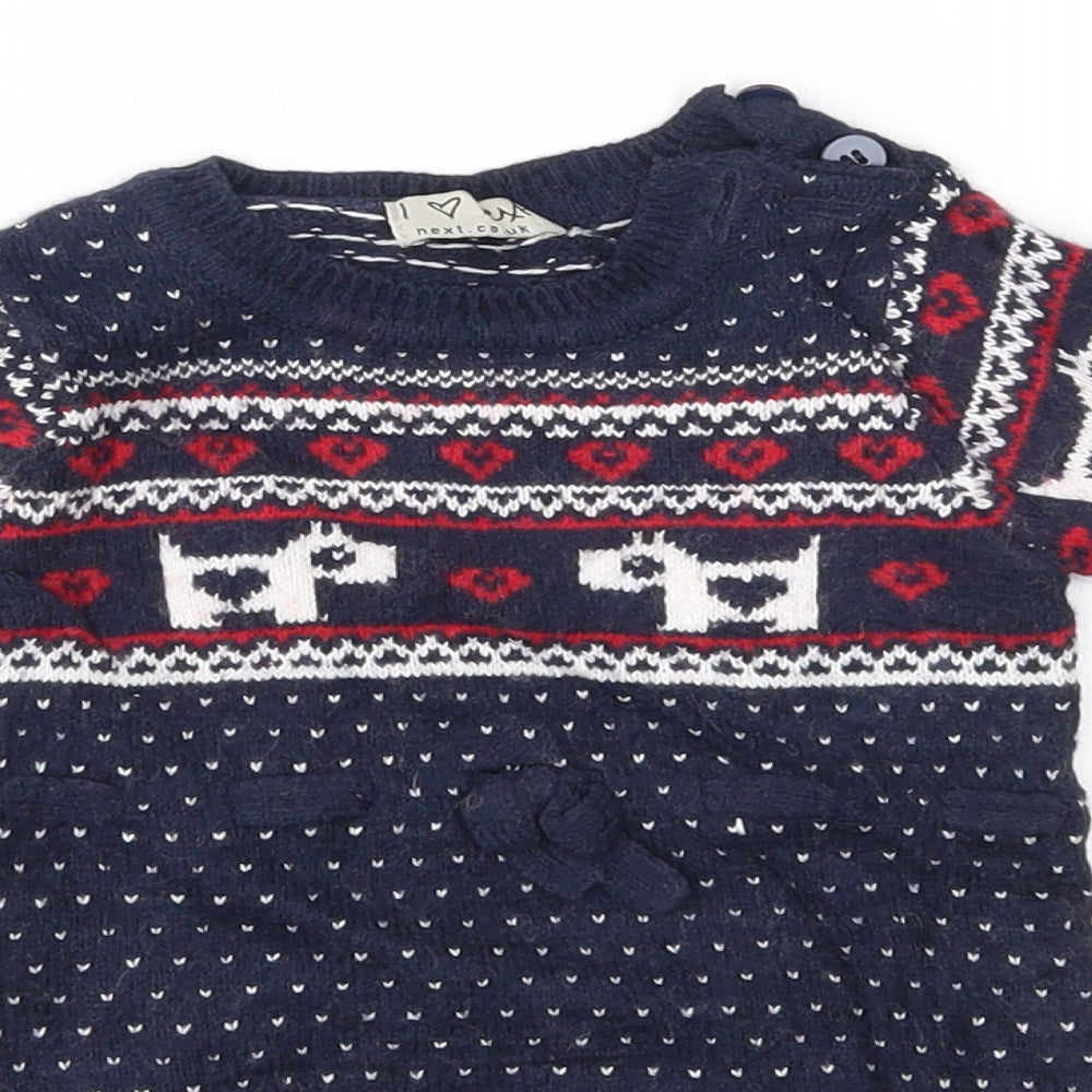 NEXT Baby Blue Fair Isle  Pullover Jumper Size 3-6 Months
