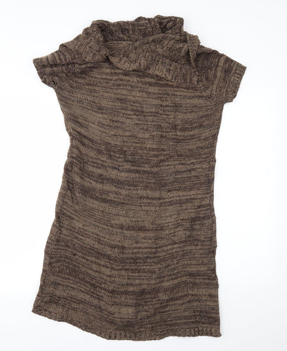 Flam Womens Brown   Jumper Dress  Size S