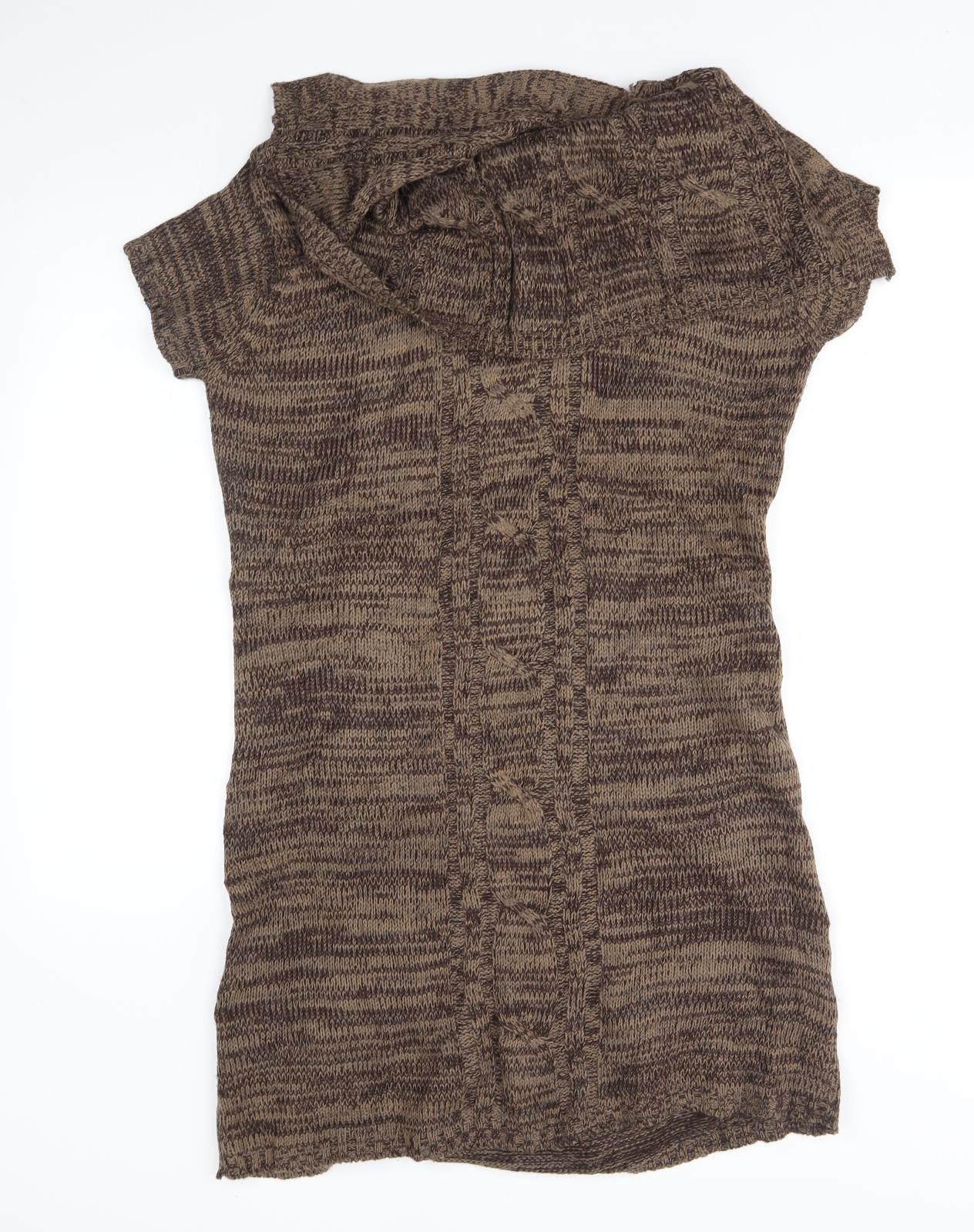 Flam Womens Brown   Jumper Dress  Size S