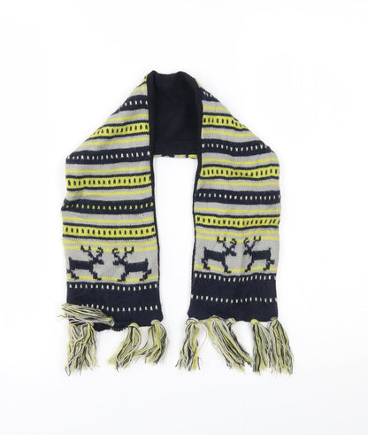 M&S Unisex Grey Fair Isle  Scarf Scarves & Wraps One Size